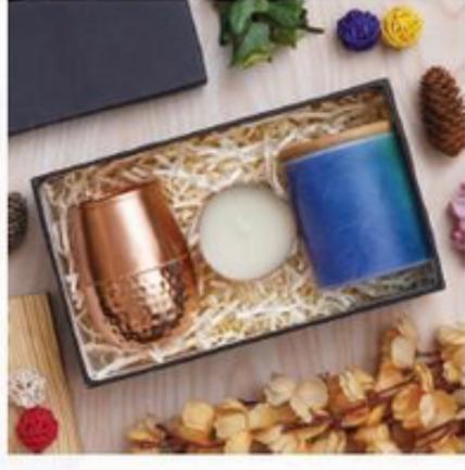 Premium Copper & Blue Drinkware Gift Set 