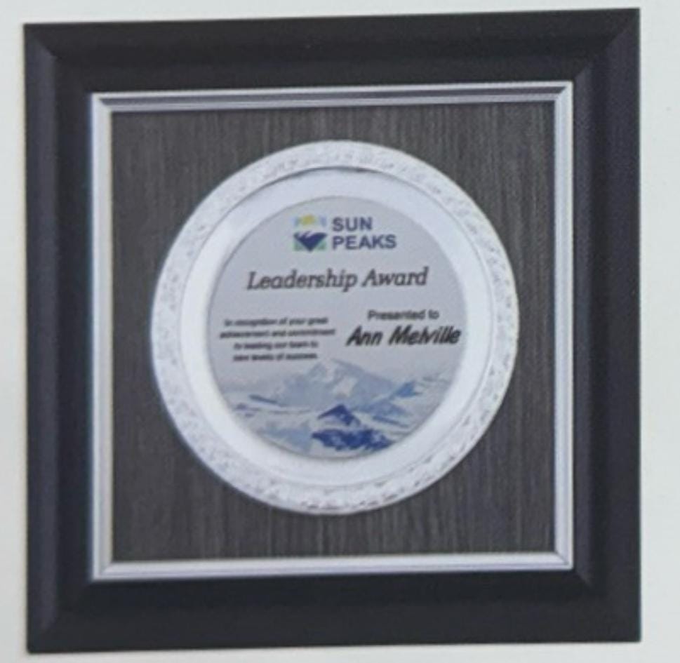  Sun Peaks Leadership Award Plaque