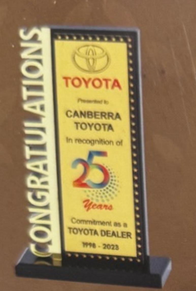 Toyota 25 Years Commitment Award