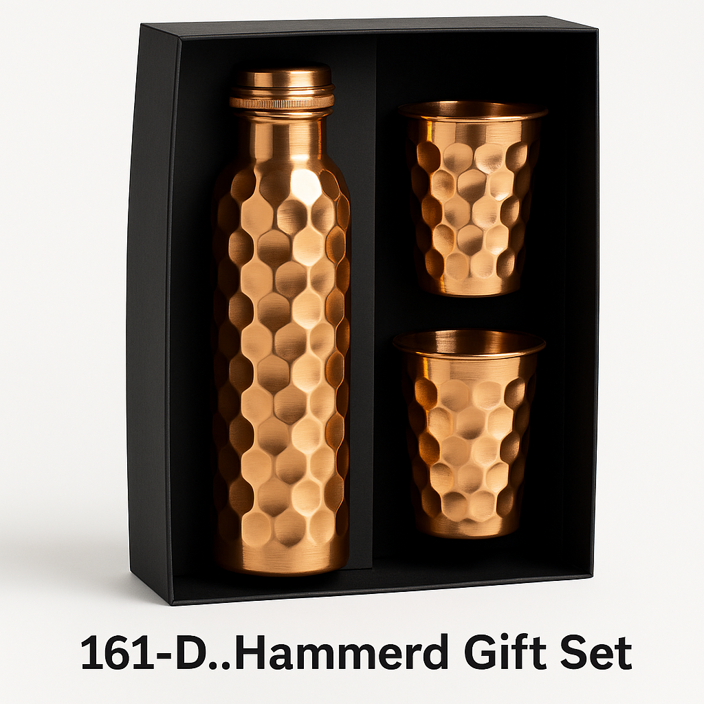 Hammered Gift Set (Bottle + Glasses)