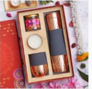 Premium Copper & Charcoal 4-Piece Drinkware Gift Set