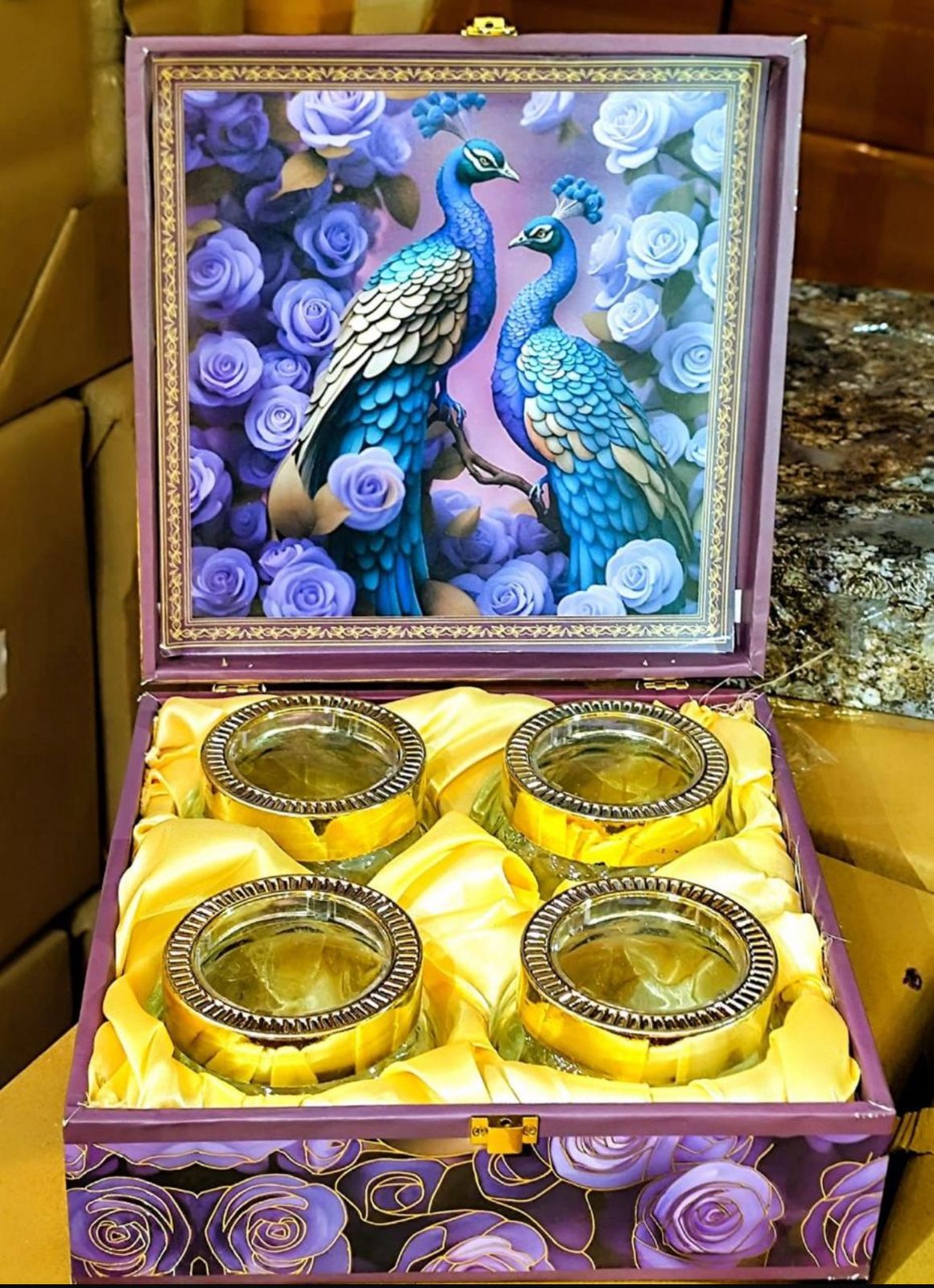 Peacock Floral Jar Box 