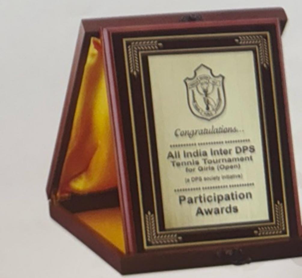 All India Inter DPS Tennis Tournament Participation Plaque