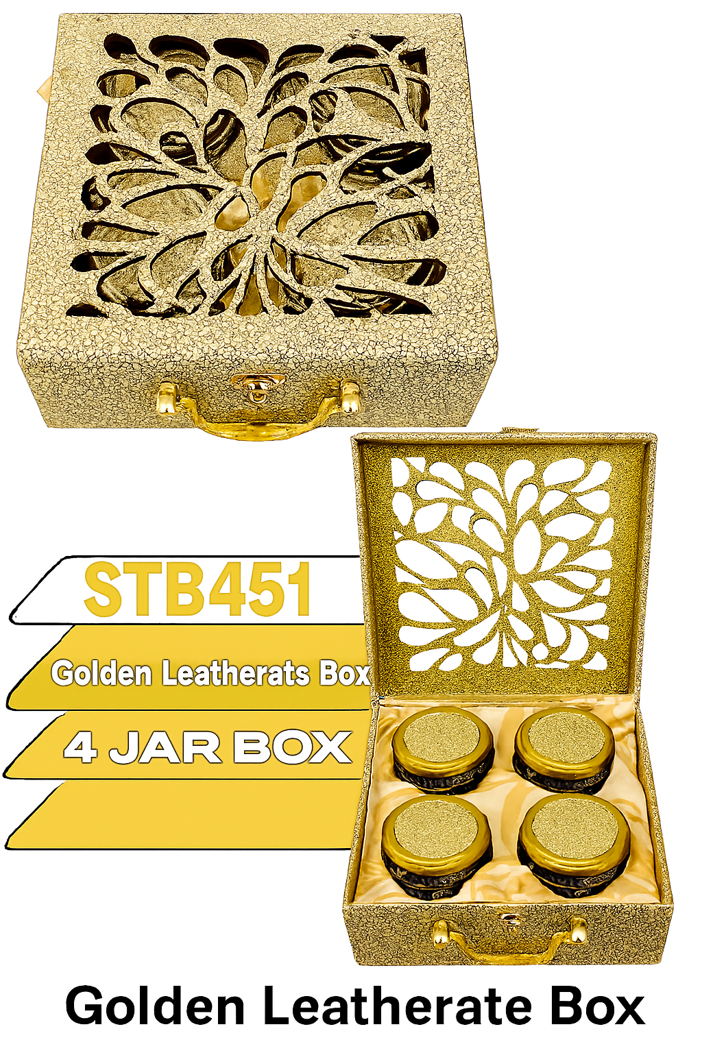 STB451 Golden Leatherate Box
