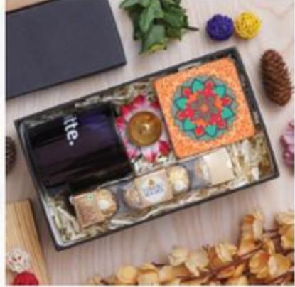 Premium Diwali Gift Hamper with Coffee Mug, Coasters & Chocolates