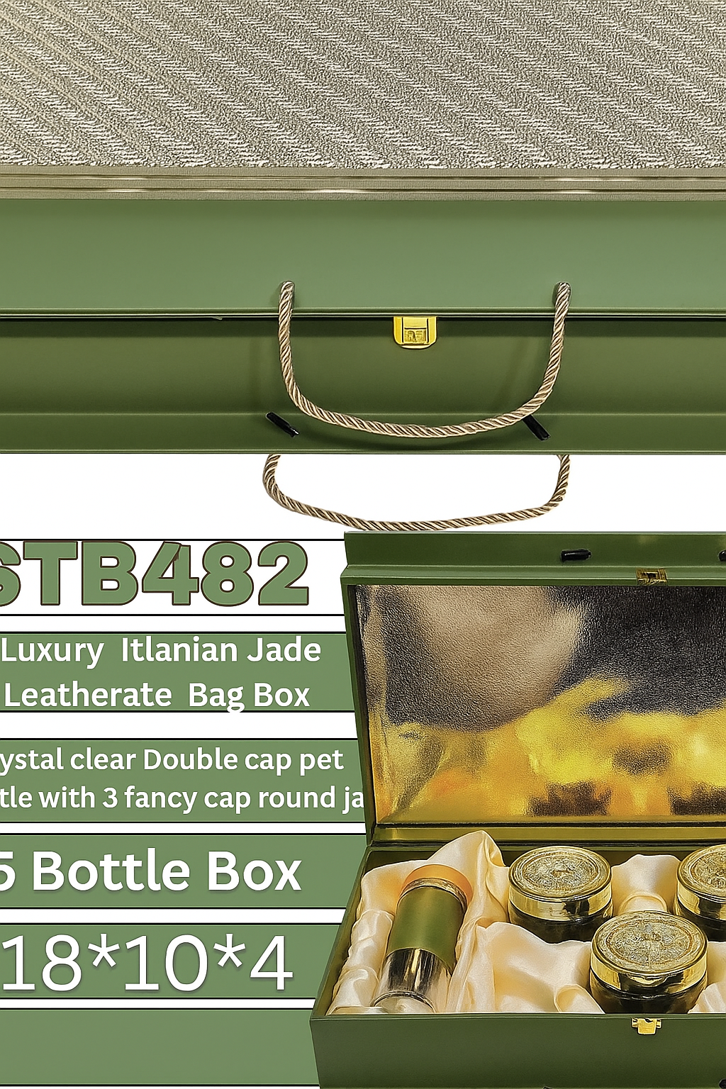 Luxury Italian Jade Leatherette Bag Box (5 Bottle Set)