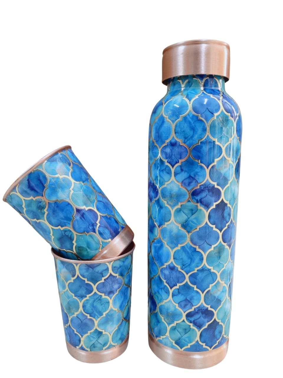 Copper Bottle & Glass Set